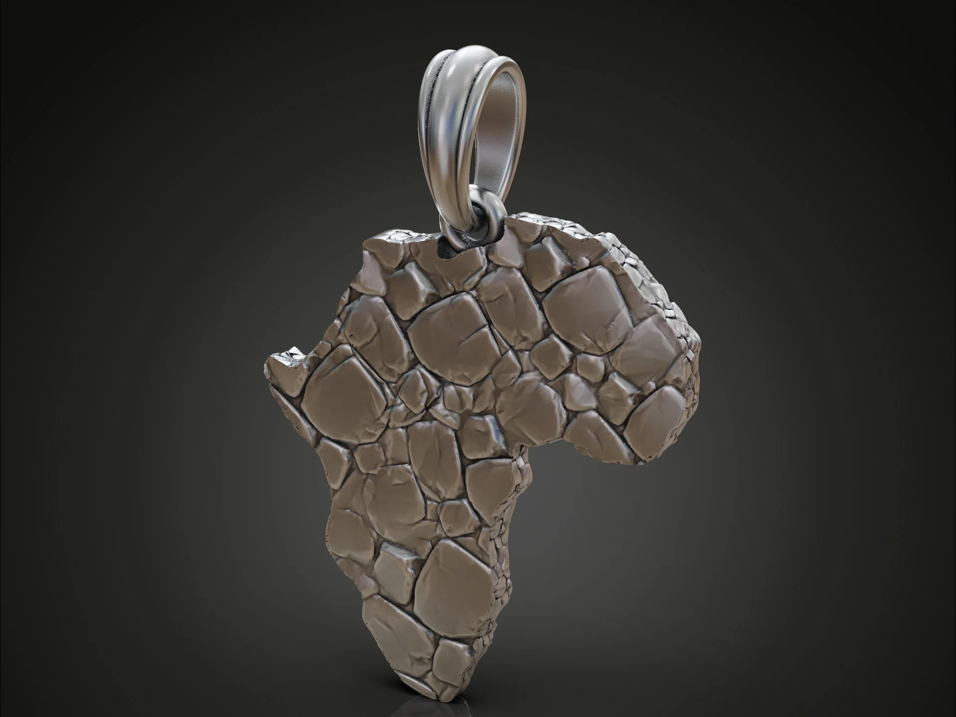 Lion and Lioness Africa Map Pendant — view 2