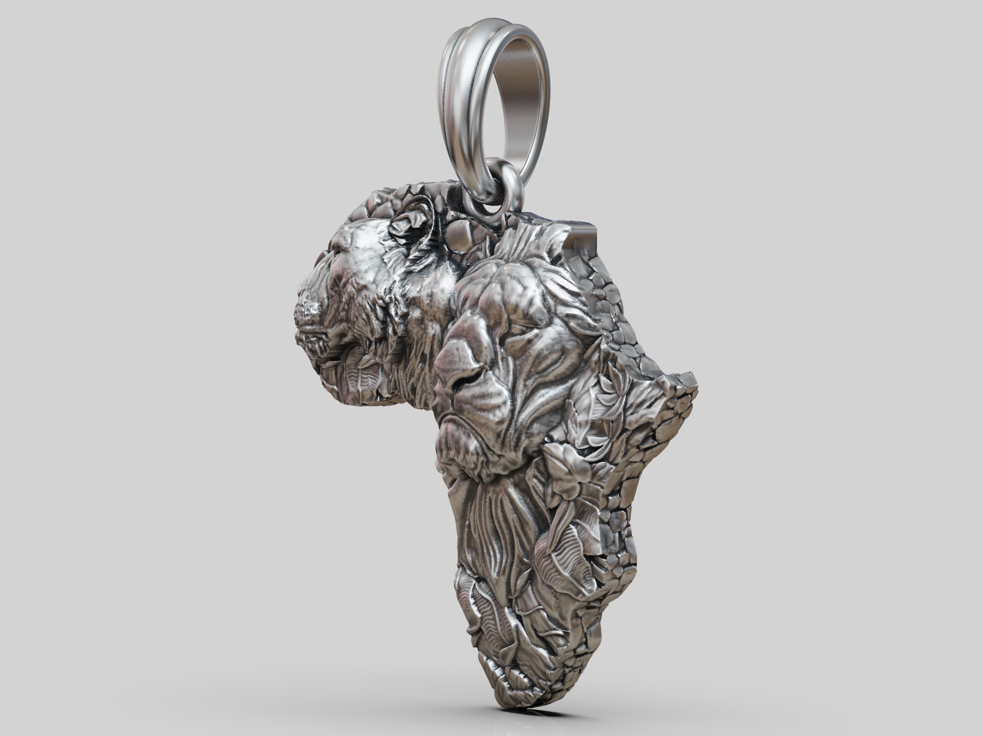 Lion and Lioness Africa Map Pendant — view 8