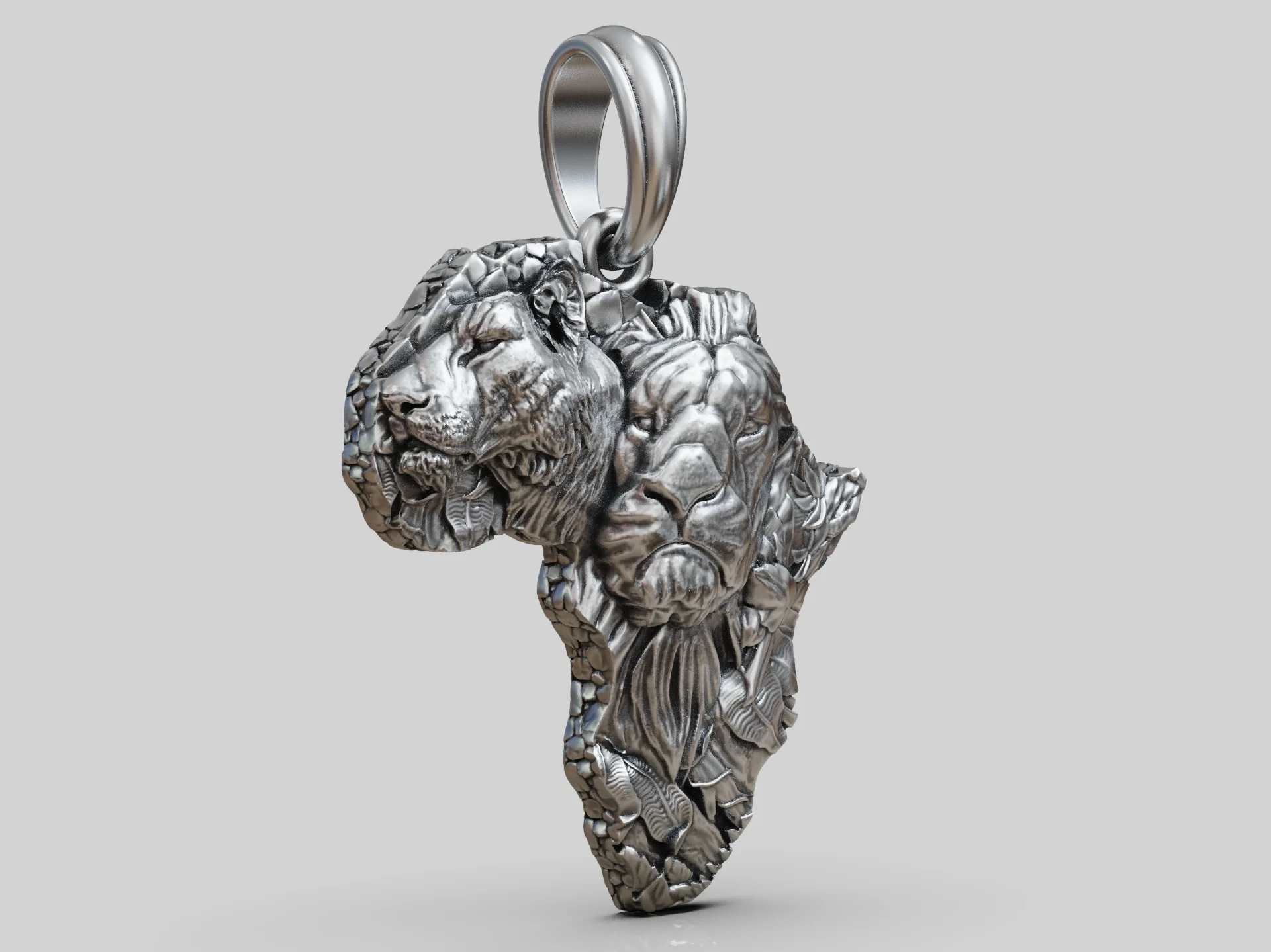 Lion and Lioness Africa Map Pendant — view 7