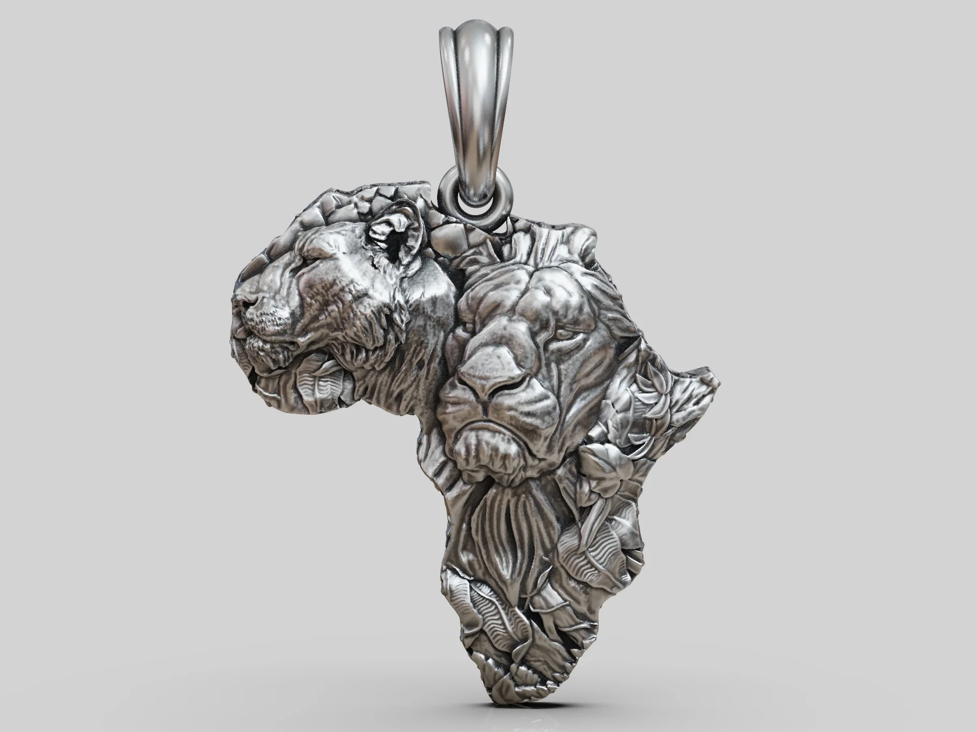 Lion and Lioness Africa Map Pendant — view 6