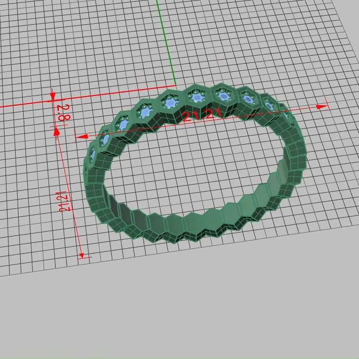 Geometric Honeycomb Hexagon Eternity Band Ring — view 4