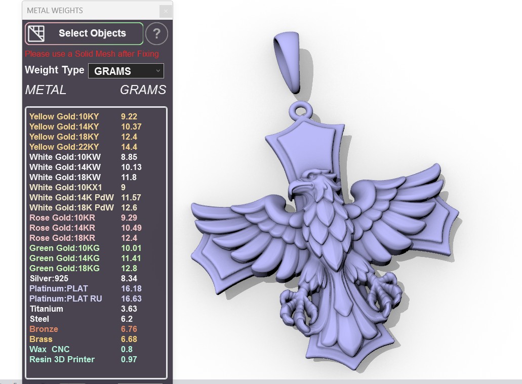 Heraldic Eagle on Flared Cross Pendant — view 8