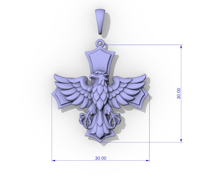 Heraldic Eagle on Flared Cross Pendant — view 6