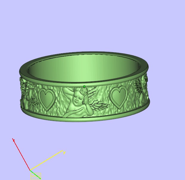 Romantic Cherub Interlocked Heart Rings — view 7