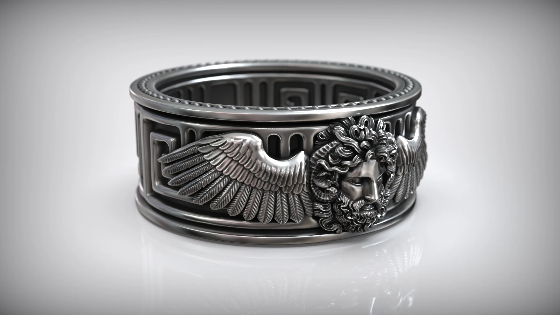 Jupiter Head Eagle Wings Ring — view 2