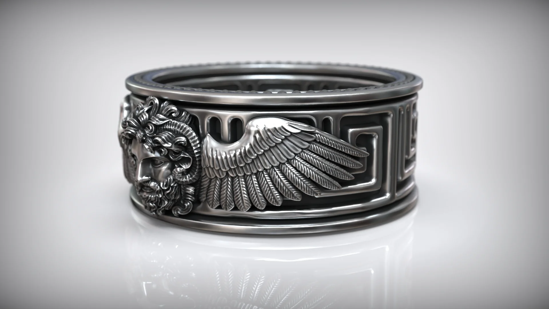 Jupiter Head Eagle Wings Ring — view 6