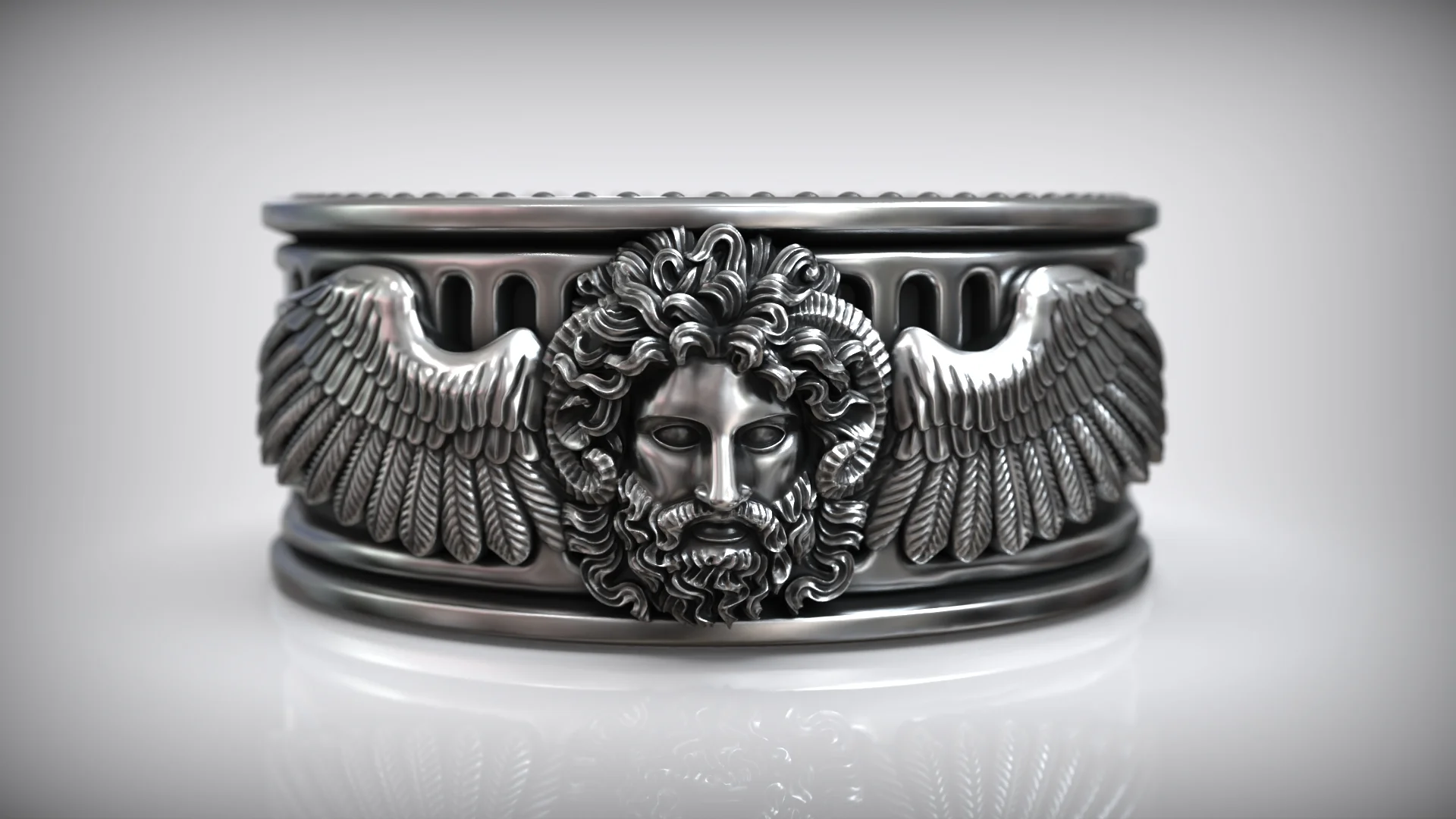 Jupiter Head Eagle Wings Ring — view 3
