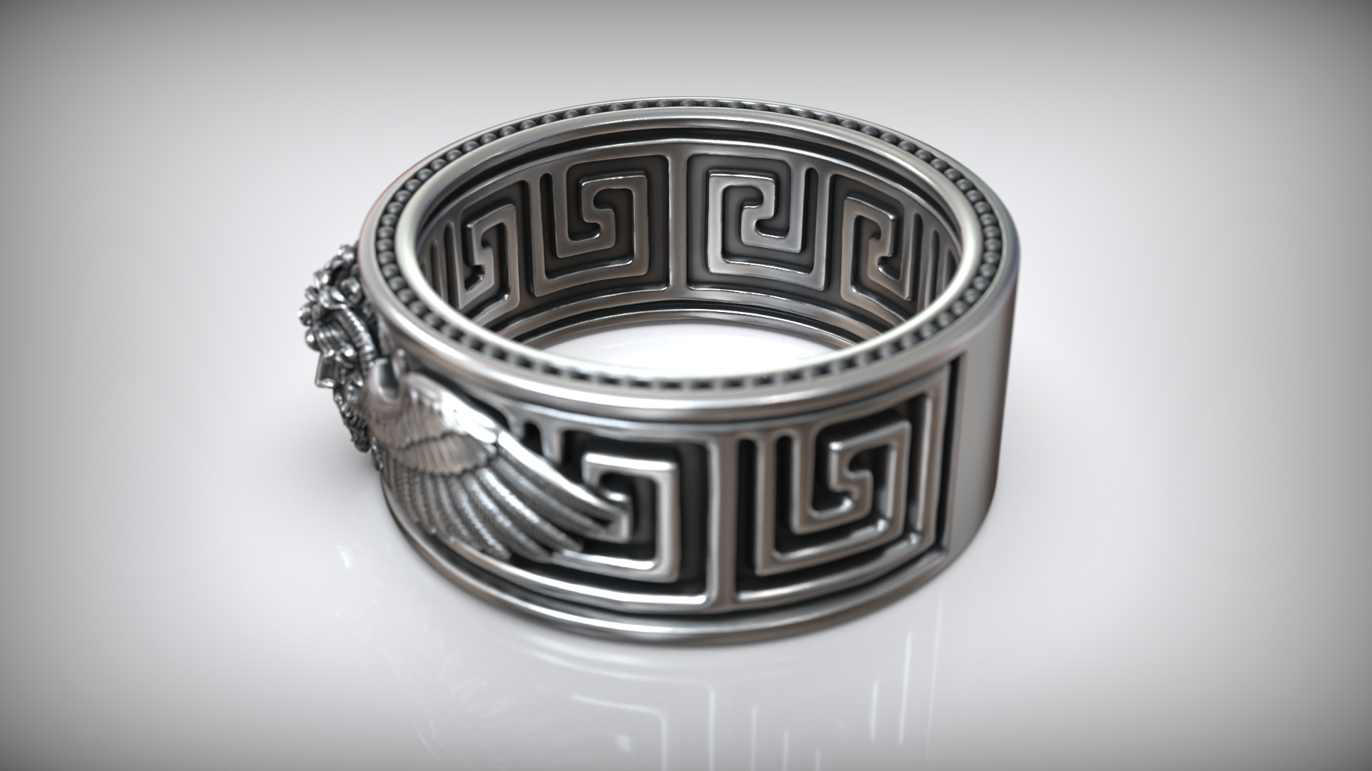 Jupiter Head Eagle Wings Ring — view 7
