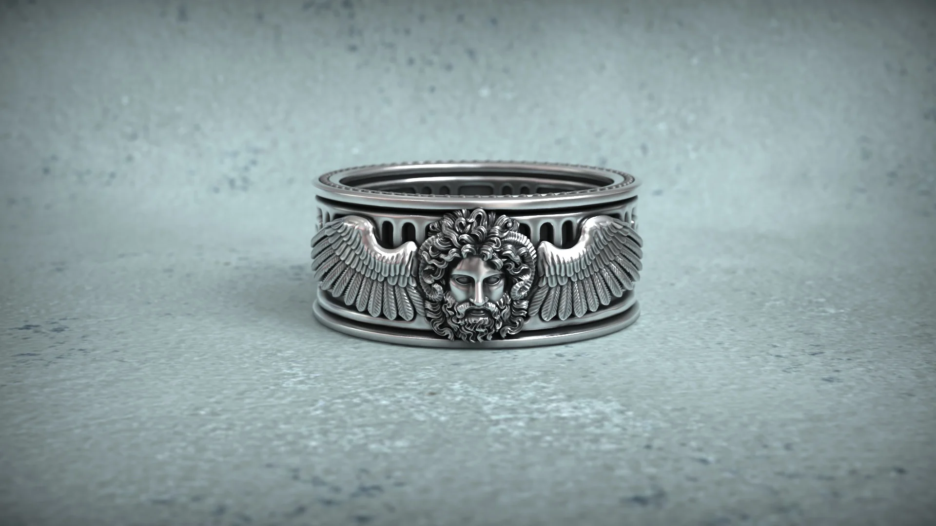 Jupiter Head Eagle Wings Ring — view 5