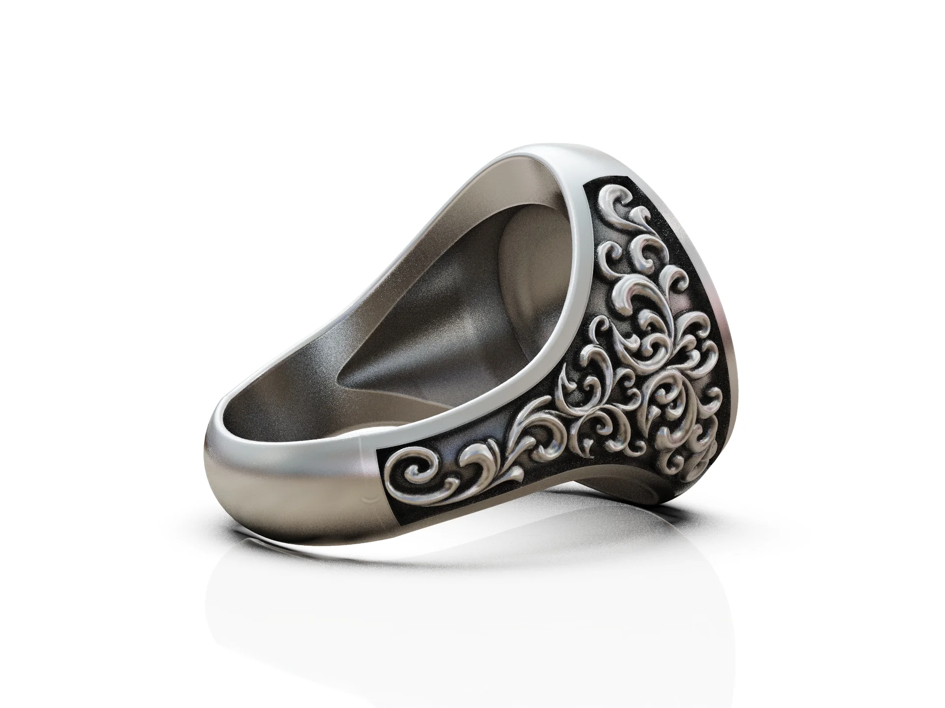 Baroque Initial A Ornate Signet Ring — view 7