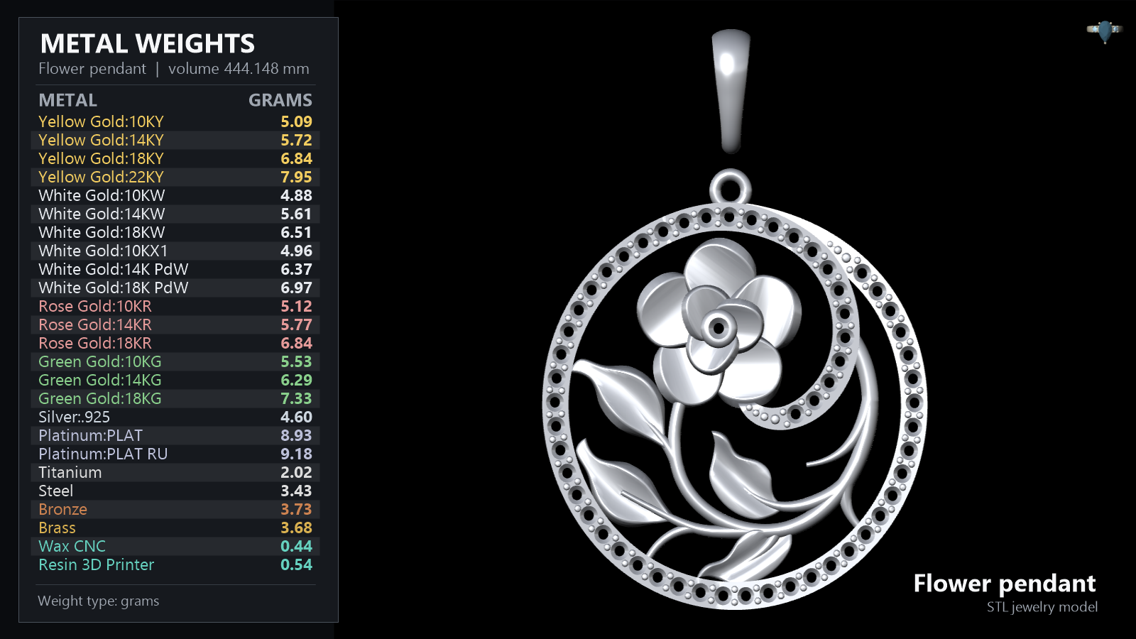 Floral Swirl Diamond Pavé Circle Pendant — view 4