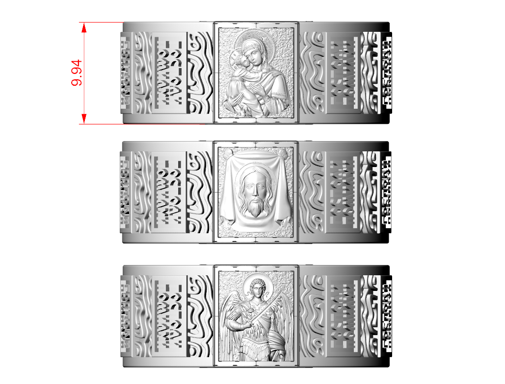 Orthodox Iconography Wide Band Rings Set — view 8