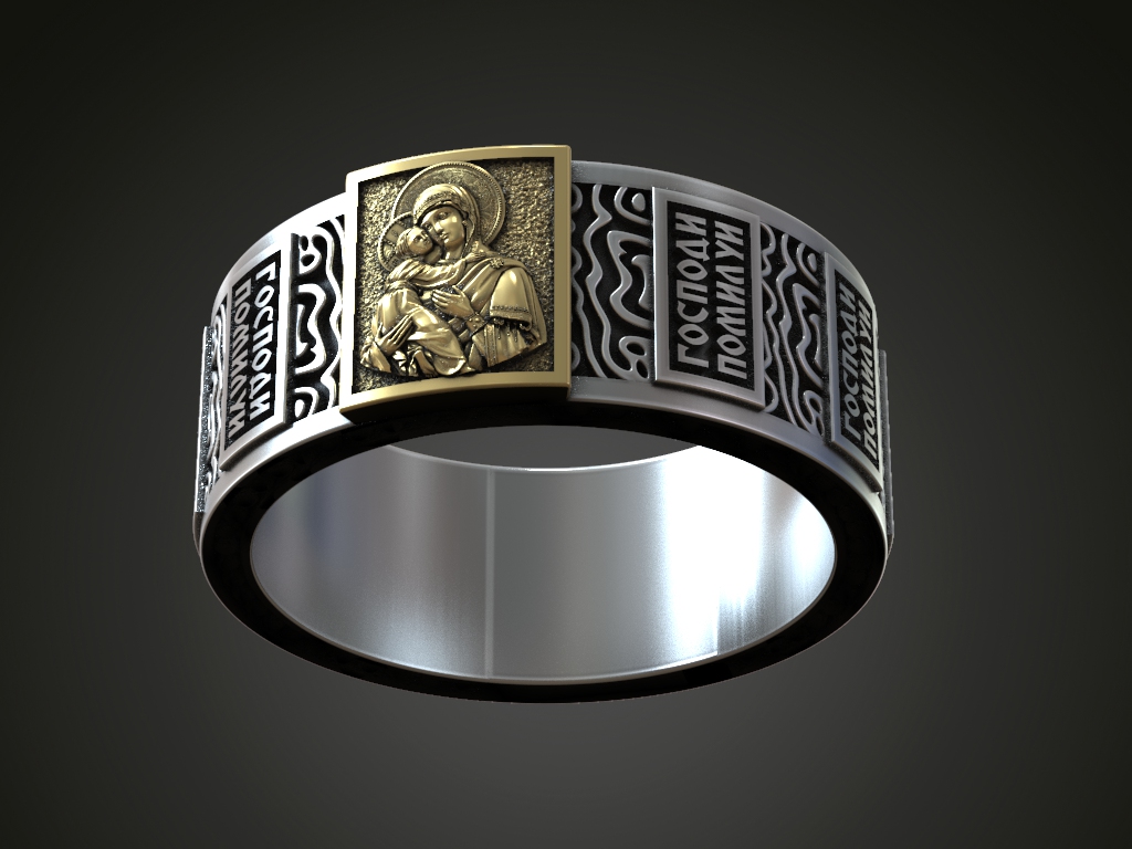 Orthodox Iconography Wide Band Rings Set — view 5