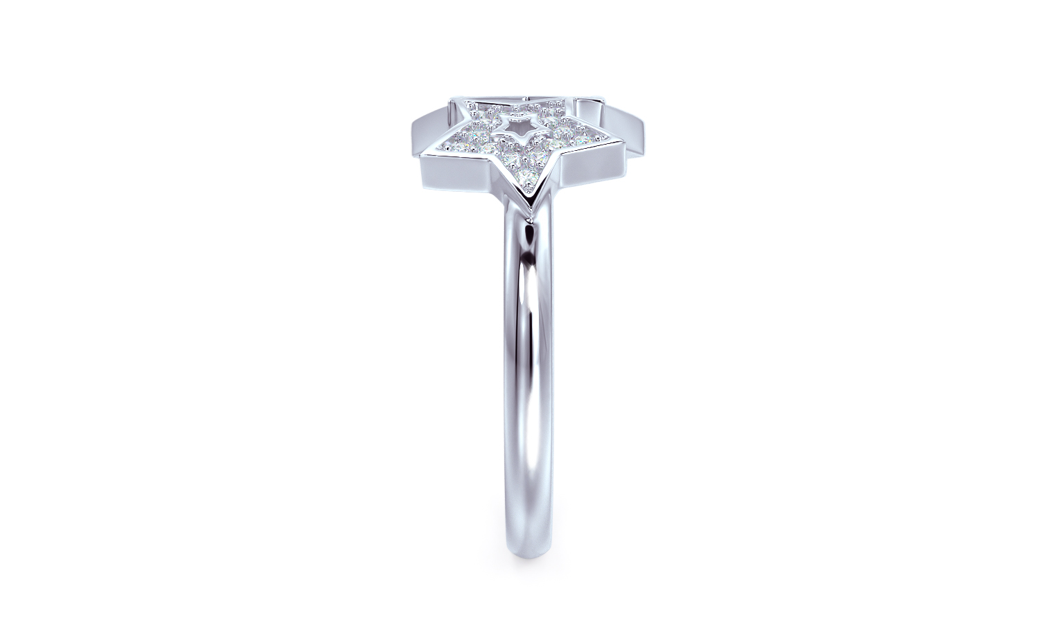 stars gold ring with diamonds — view 7