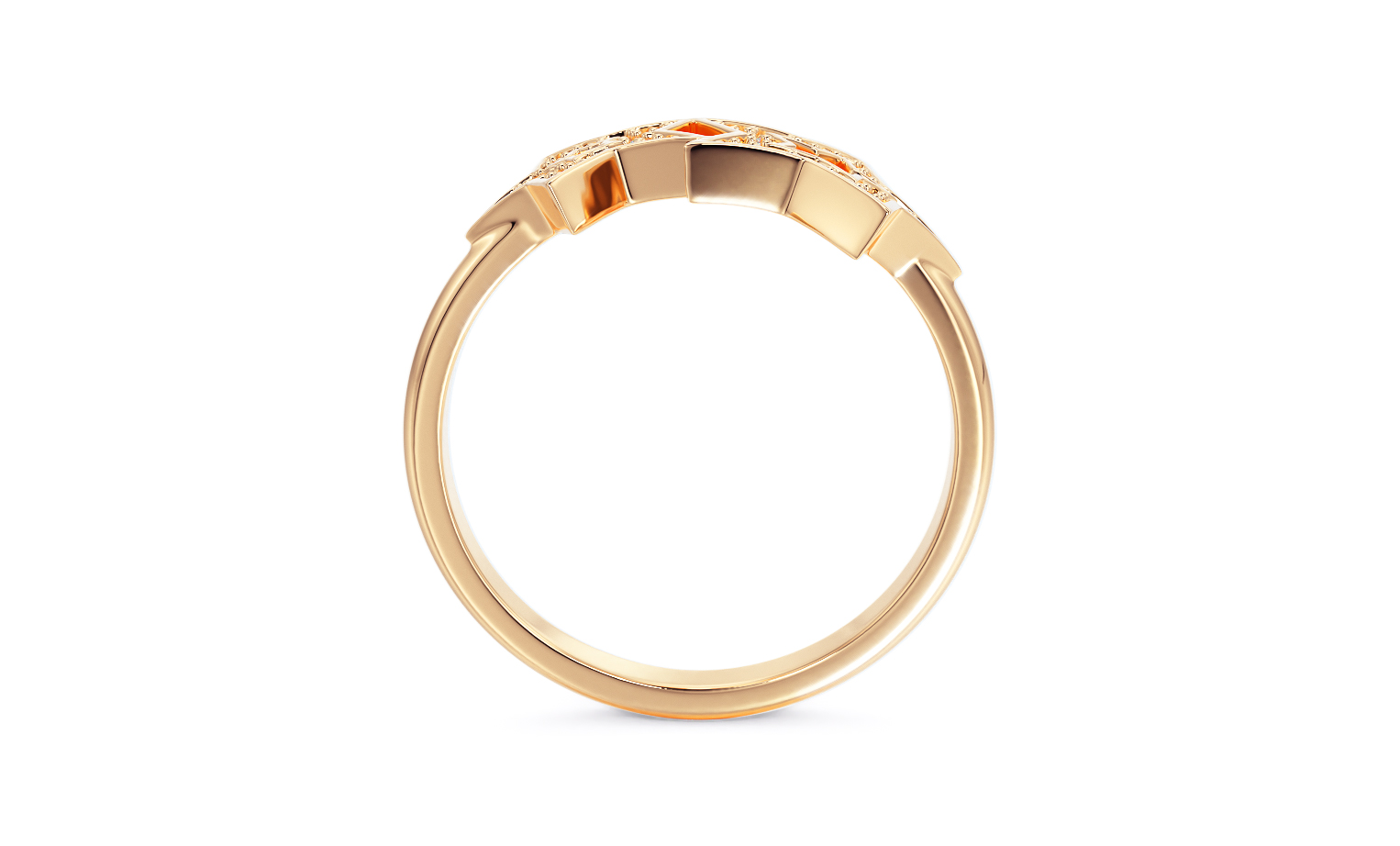 stars gold ring with diamonds — view 3