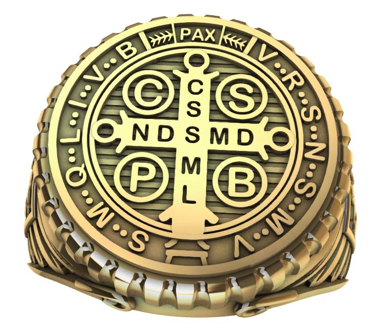 Religious Saint Benedict Protection Ring — view 5