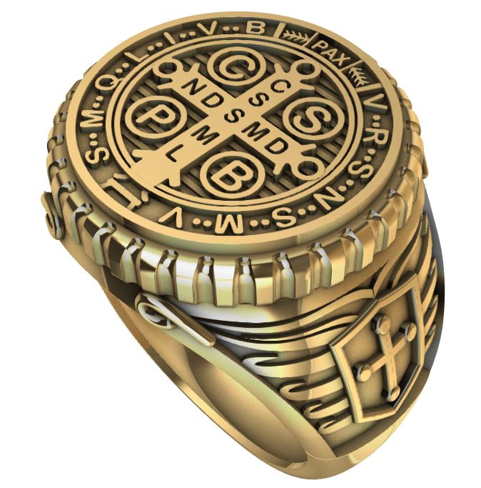Religious Saint Benedict Protection Ring — view 2