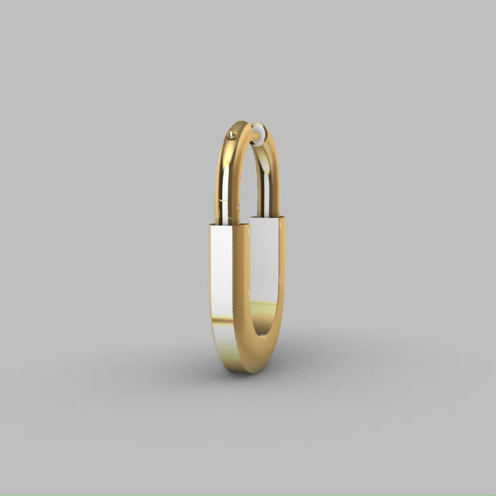 Polished U-Shaped Hinged Hoop Earrings — view 8