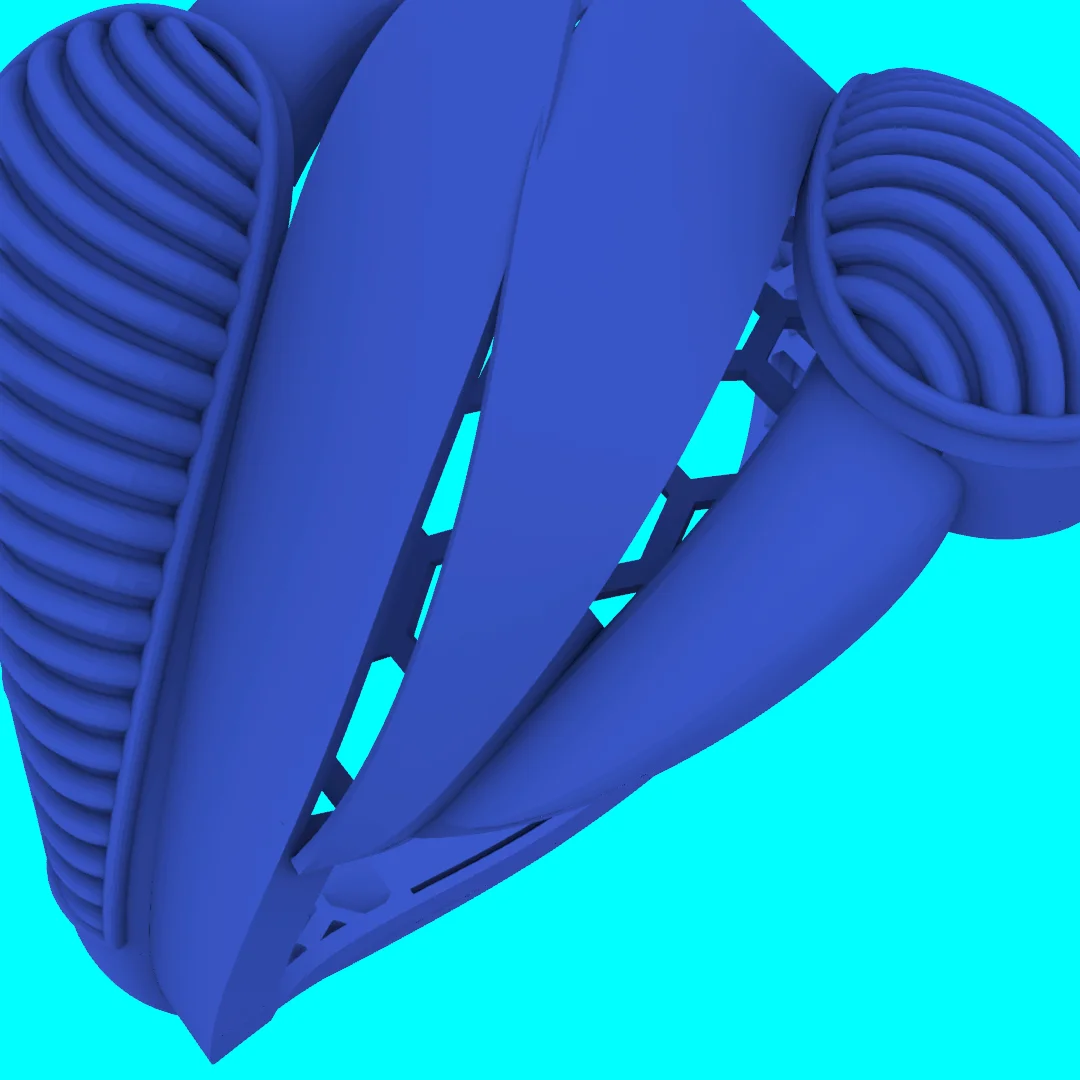 Asymmetrical Overlapping Bands Coiled Shoulders Ring — view 2