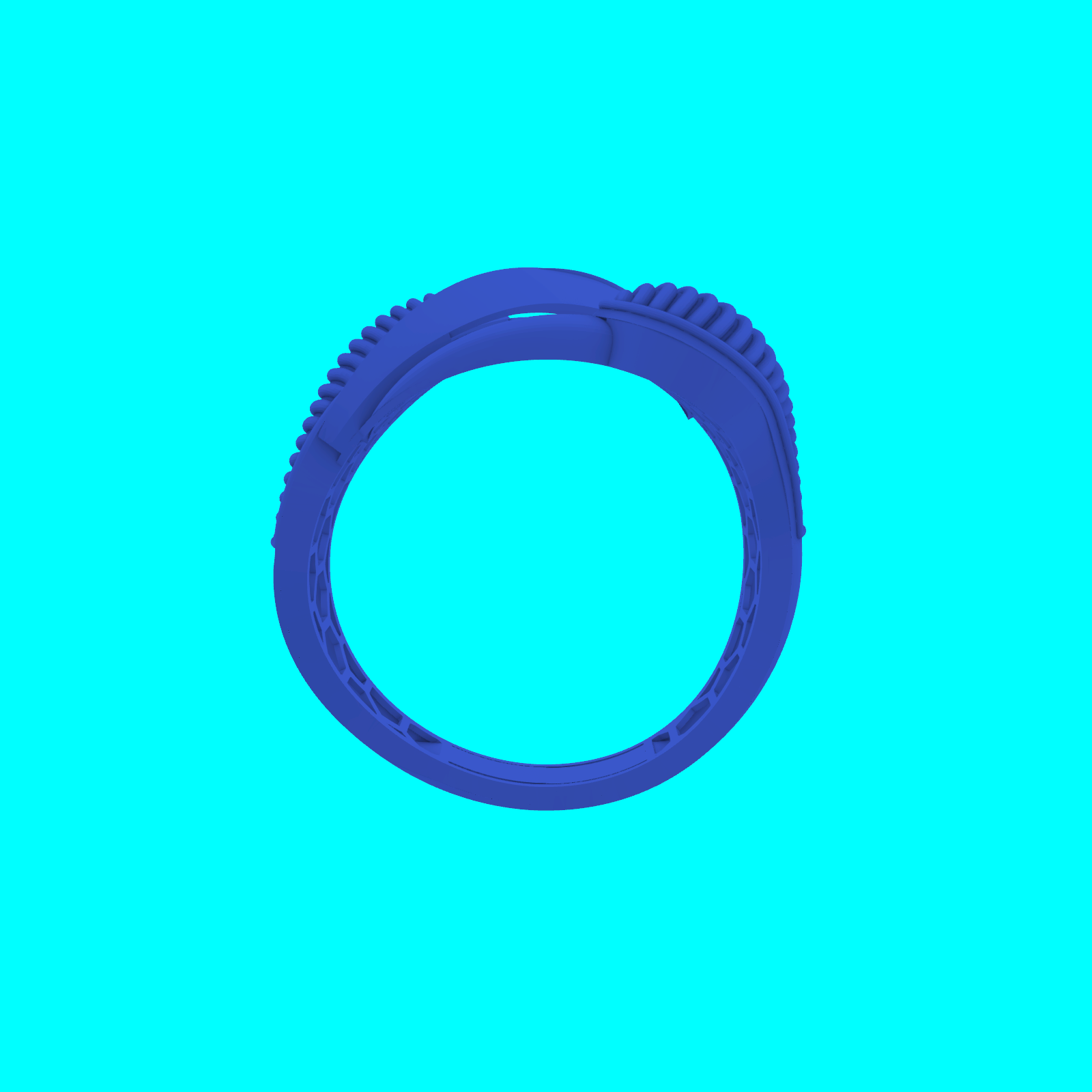 Asymmetrical Overlapping Bands Coiled Shoulders Ring — view 3