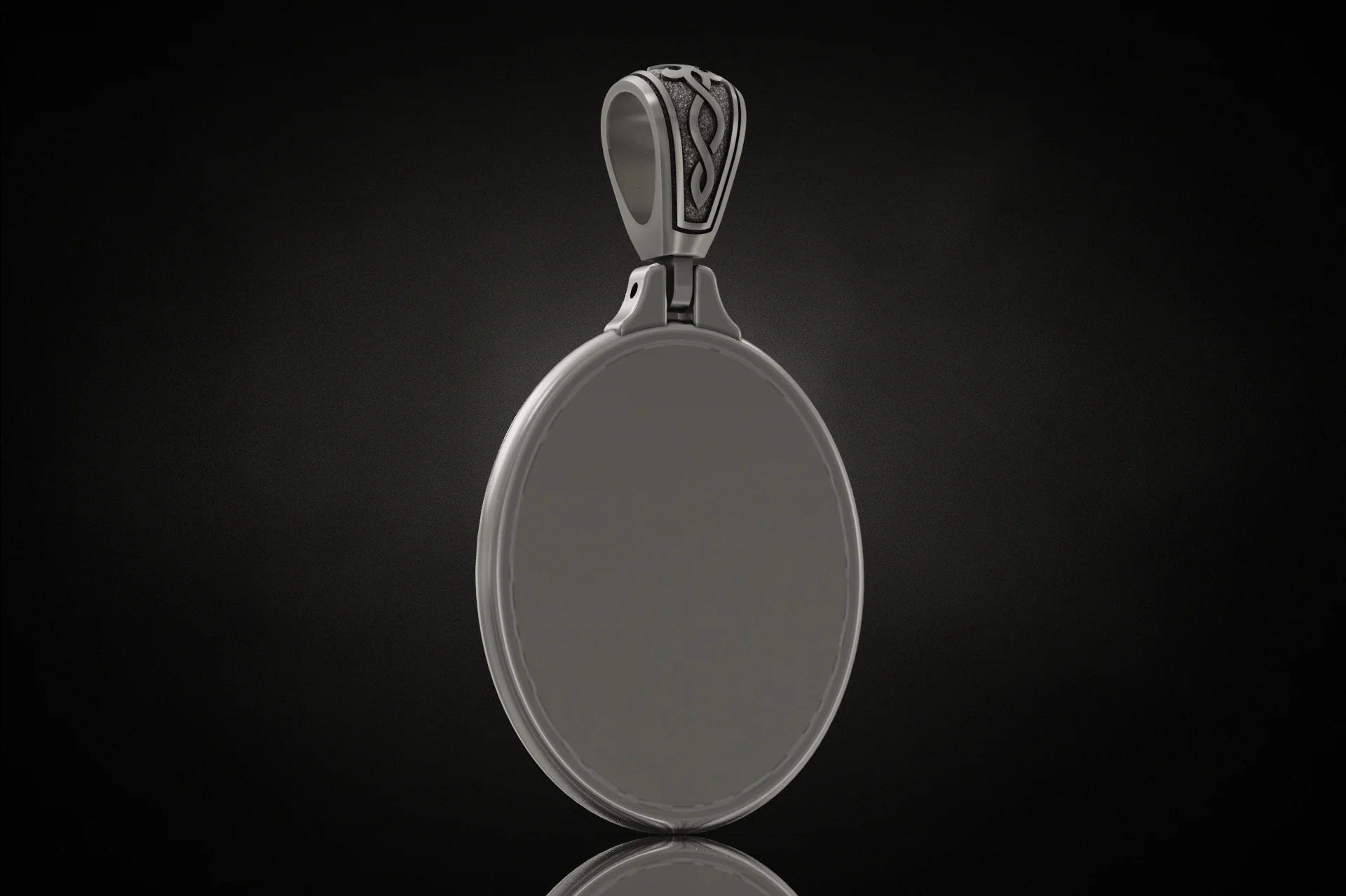Religious Virgin Mary Oval Medallion Pendant — view 4