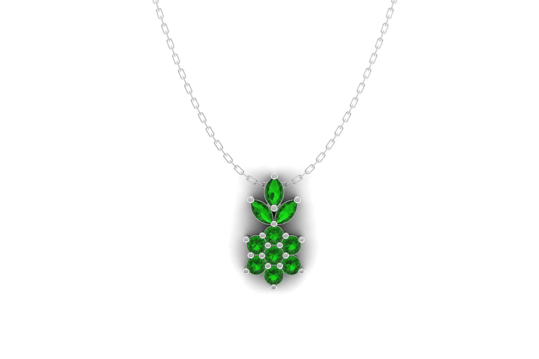 Leaf Diamond Pendant Free 3D Print model 071 — view 2