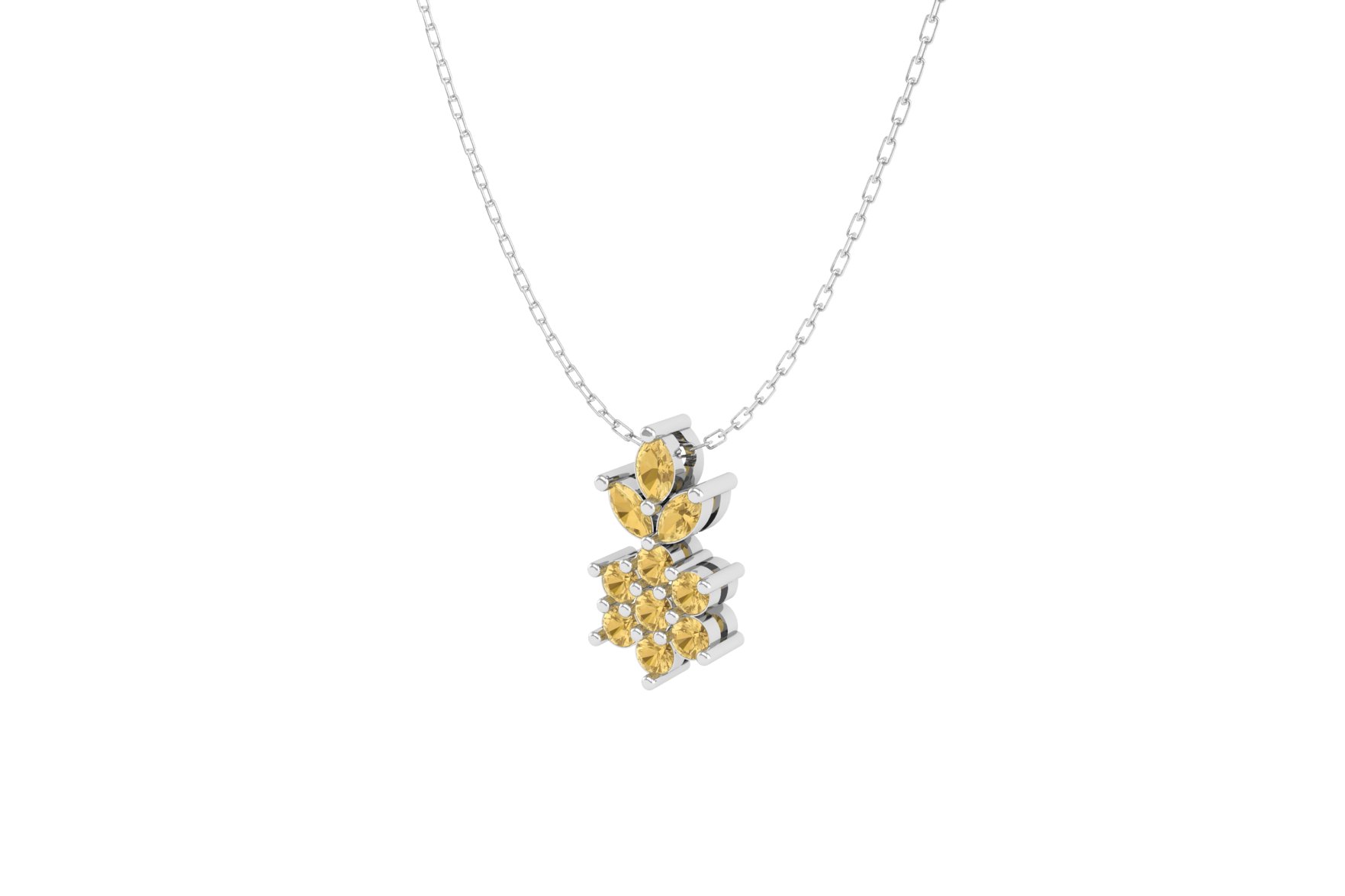 Leaf Diamond Pendant Free 3D Print model 071 — view 3