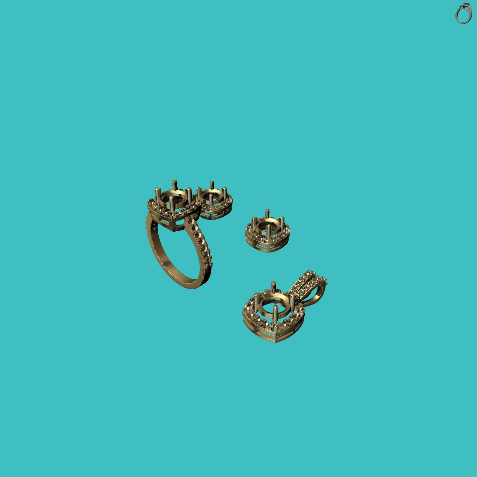 Cushion Halo Jewelry Set — view 6