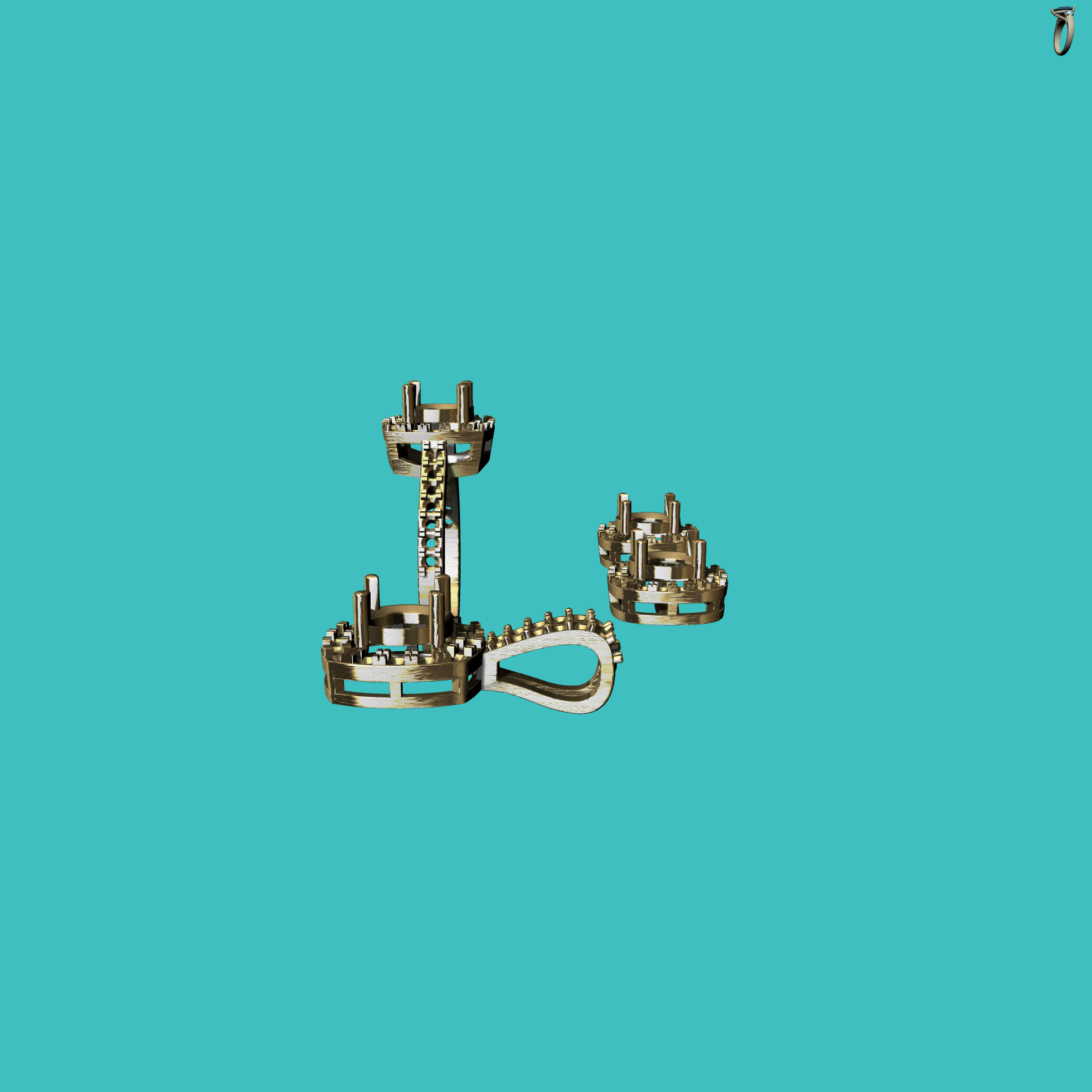 Cushion Halo Jewelry Set — view 4