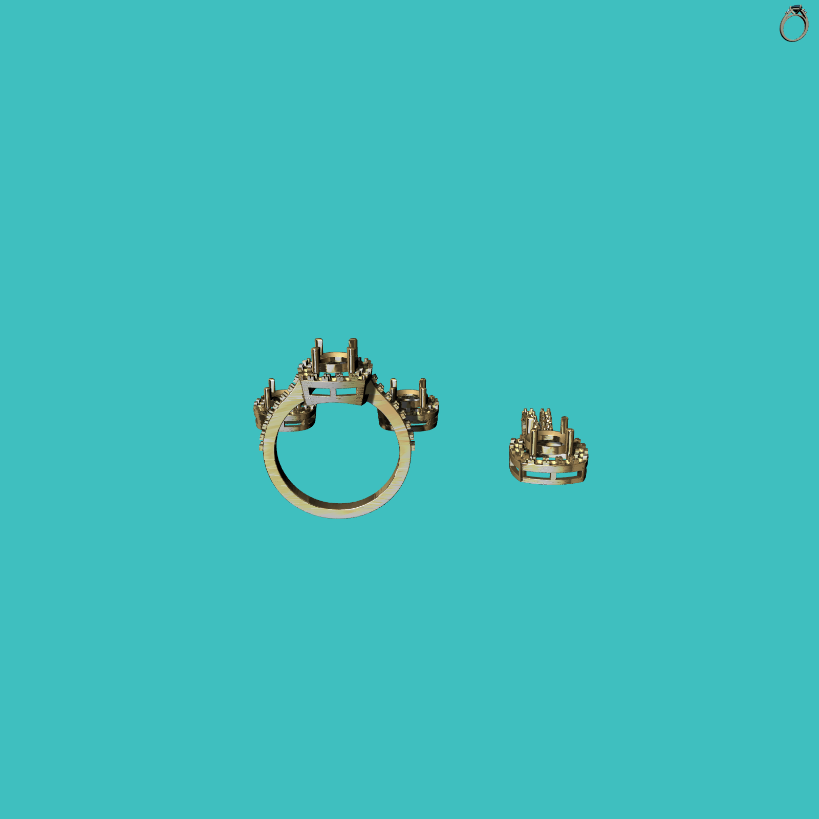 Cushion Halo Jewelry Set — view 2