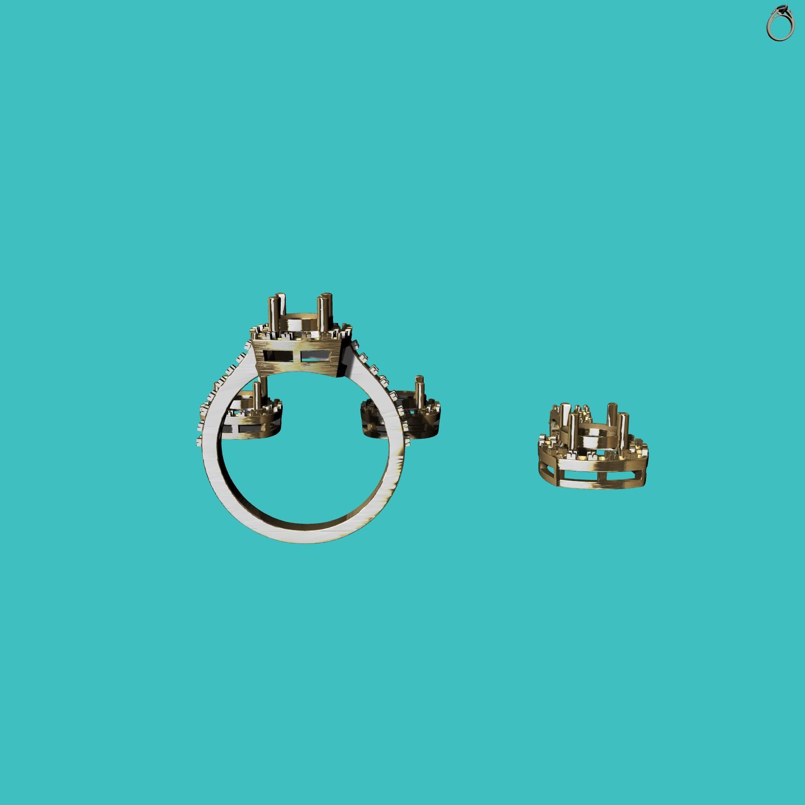 Cushion Halo Jewelry Set — view 3