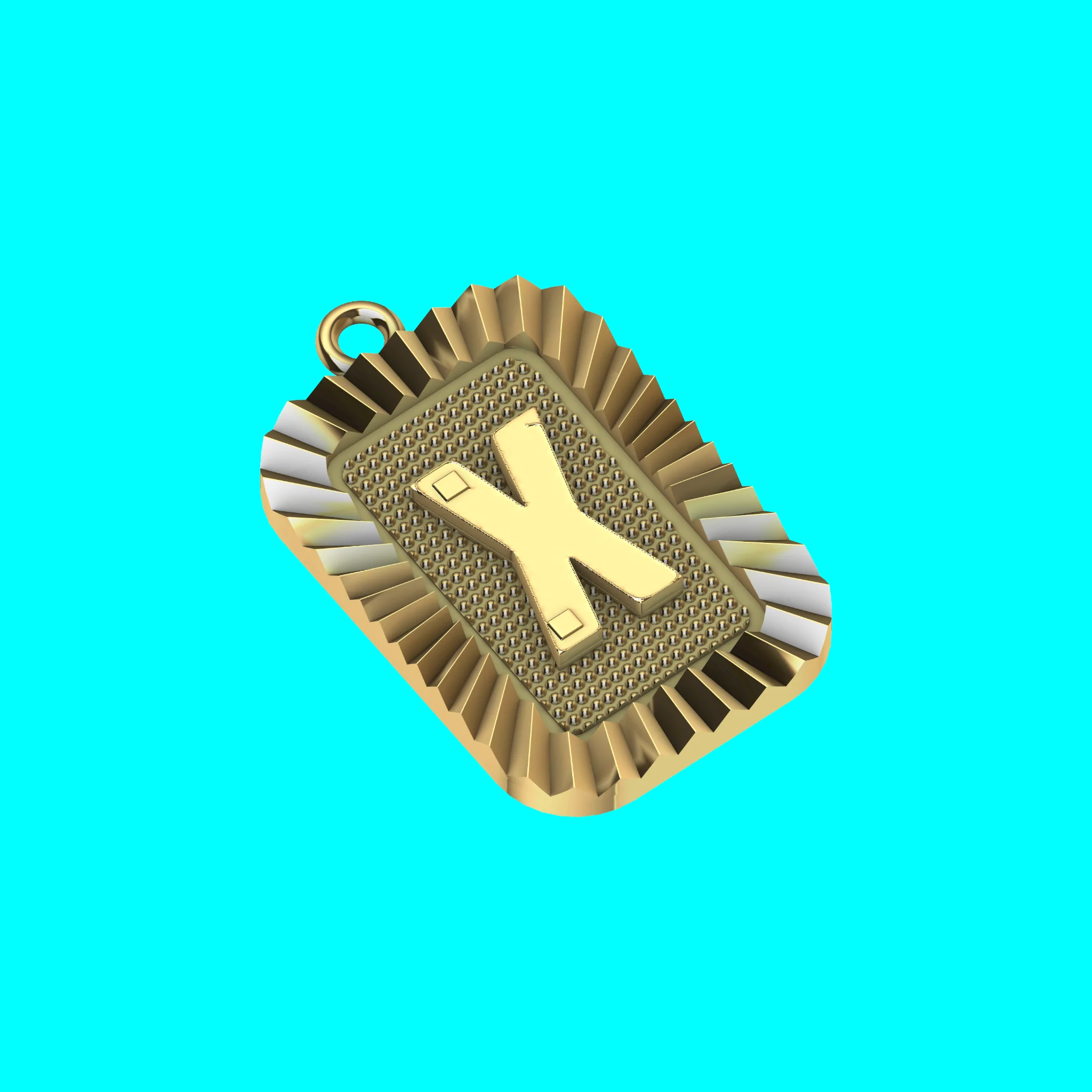 Buy X Letter Pendant CAD Model Gold Initial Necklace Jewelry