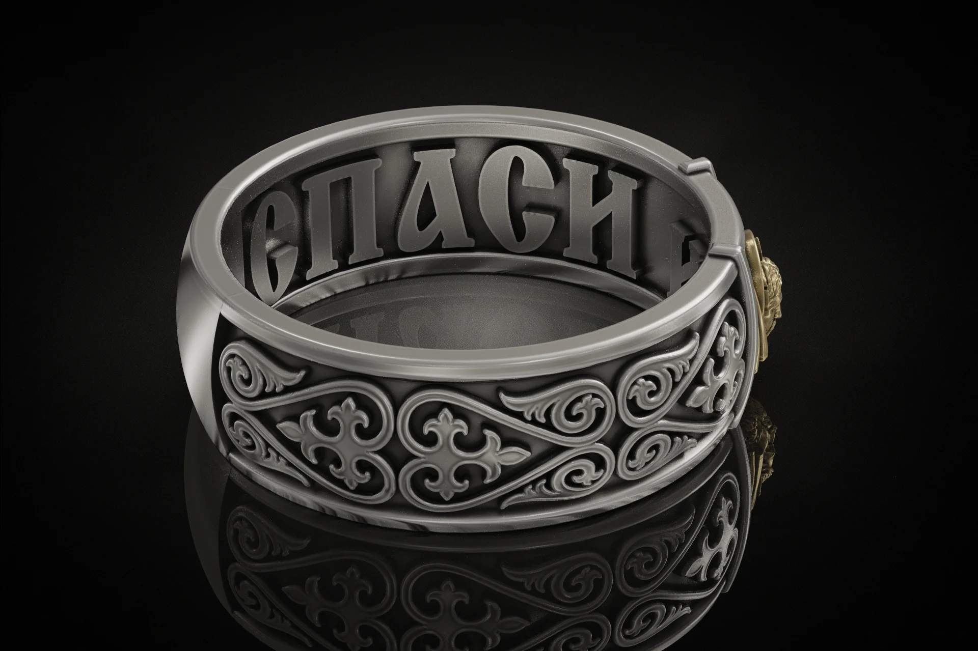 Byzantine Mandylion Jesus Icon Ring — view 4