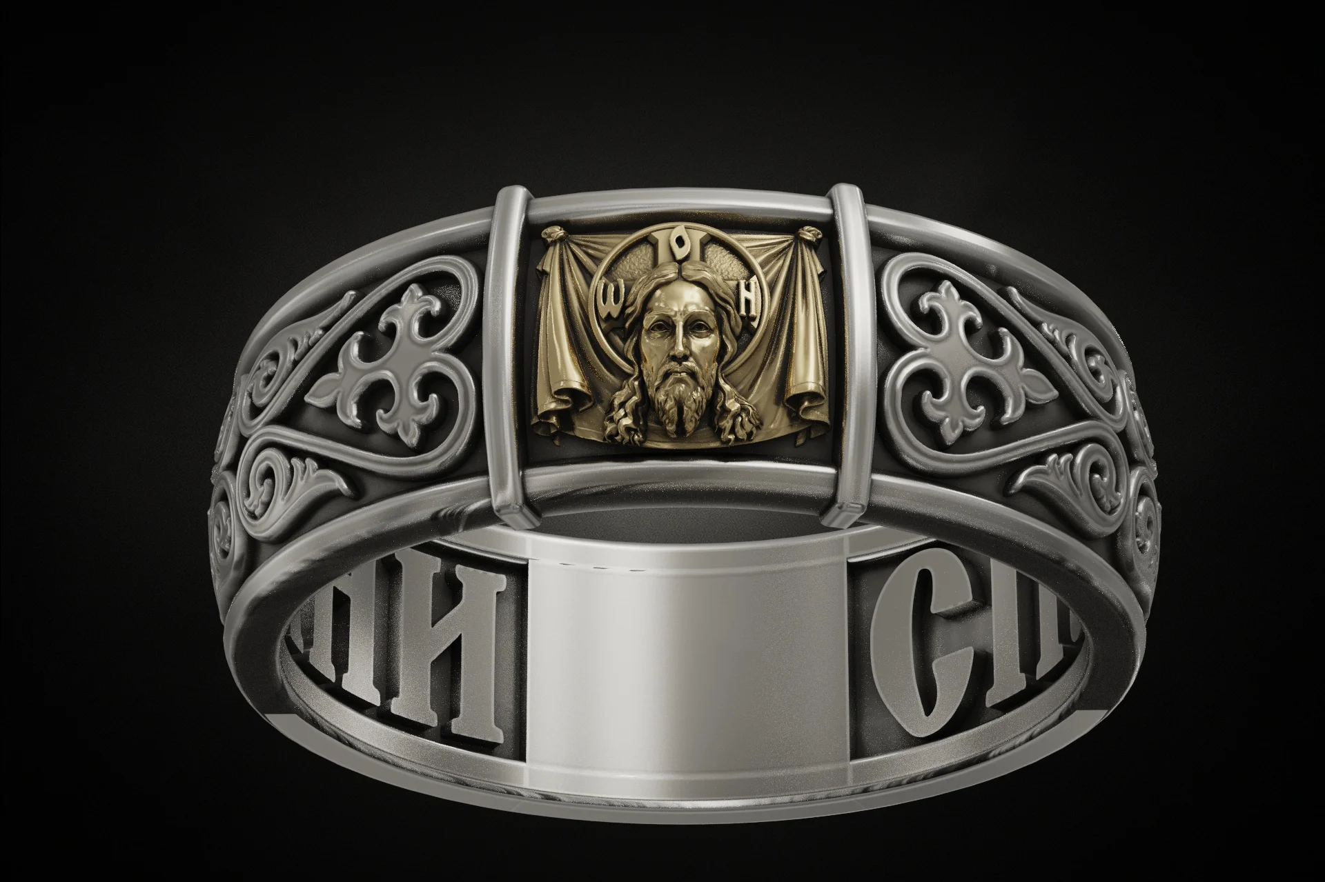 Byzantine Mandylion Jesus Icon Ring