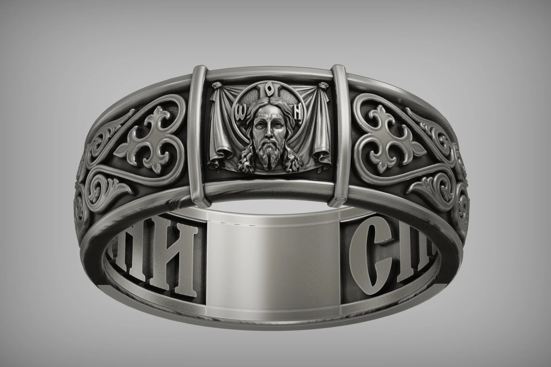 Byzantine Mandylion Jesus Icon Ring — view 8