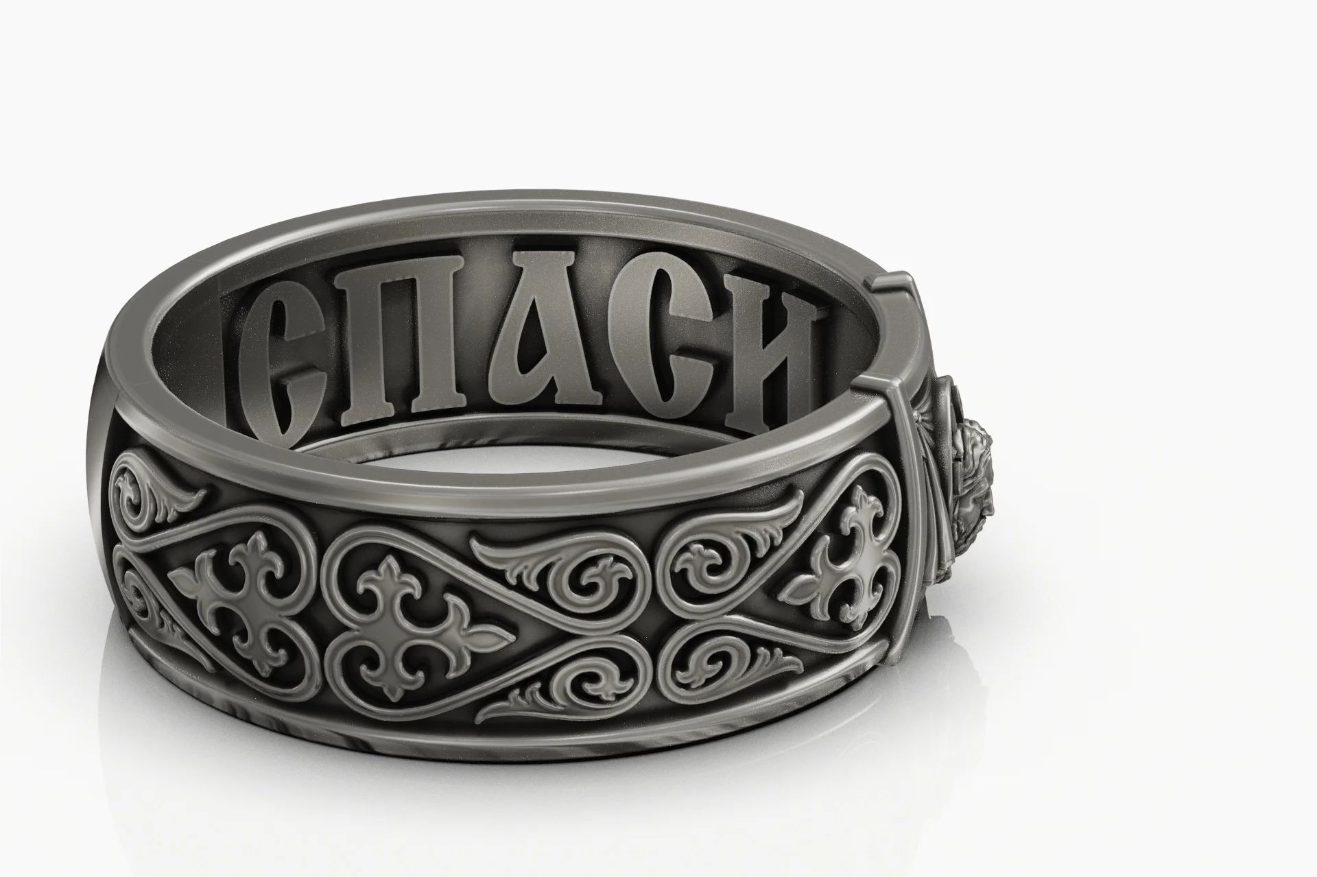 Byzantine Mandylion Jesus Icon Ring — view 6