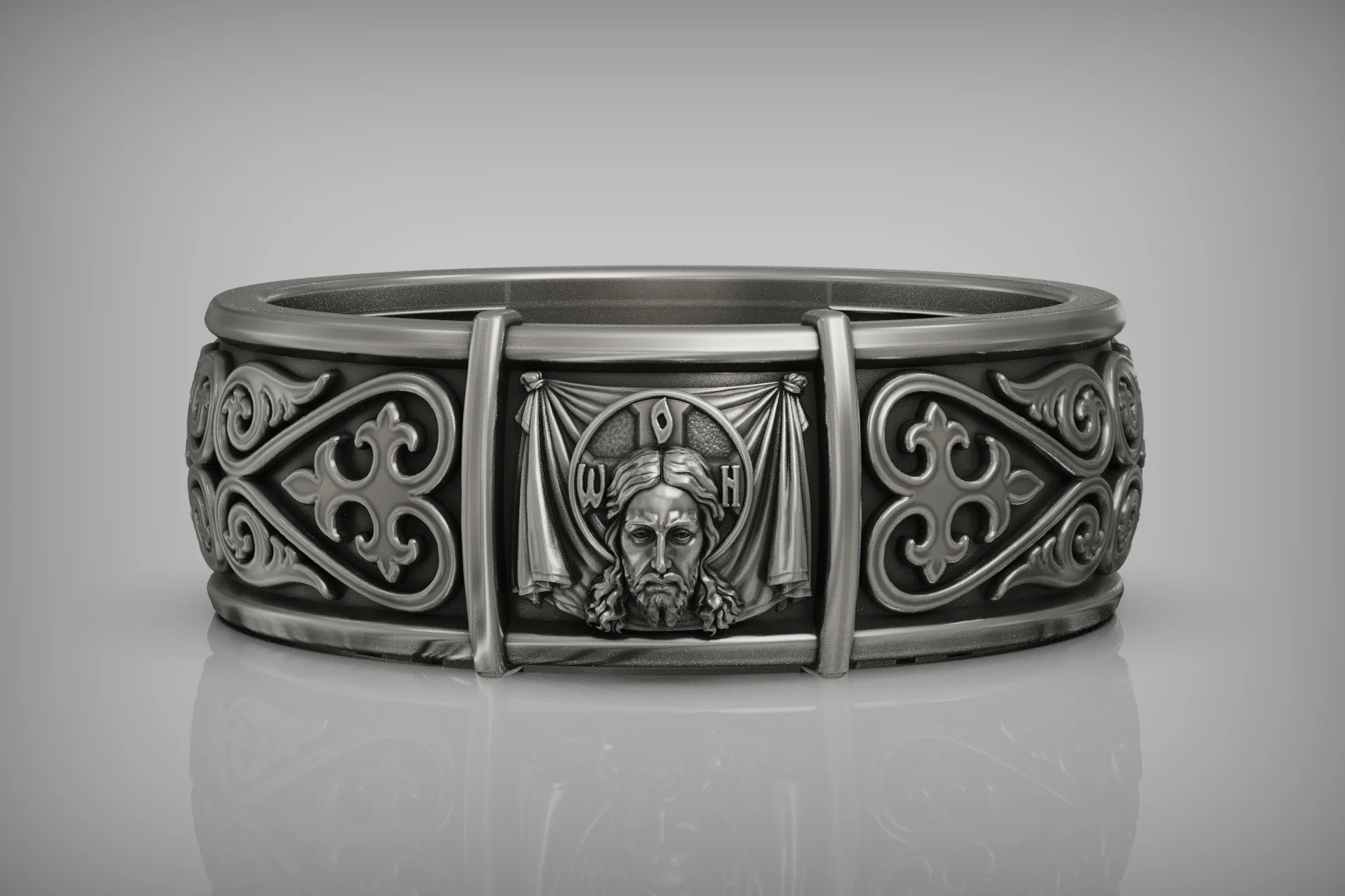 Byzantine Mandylion Jesus Icon Ring — view 7