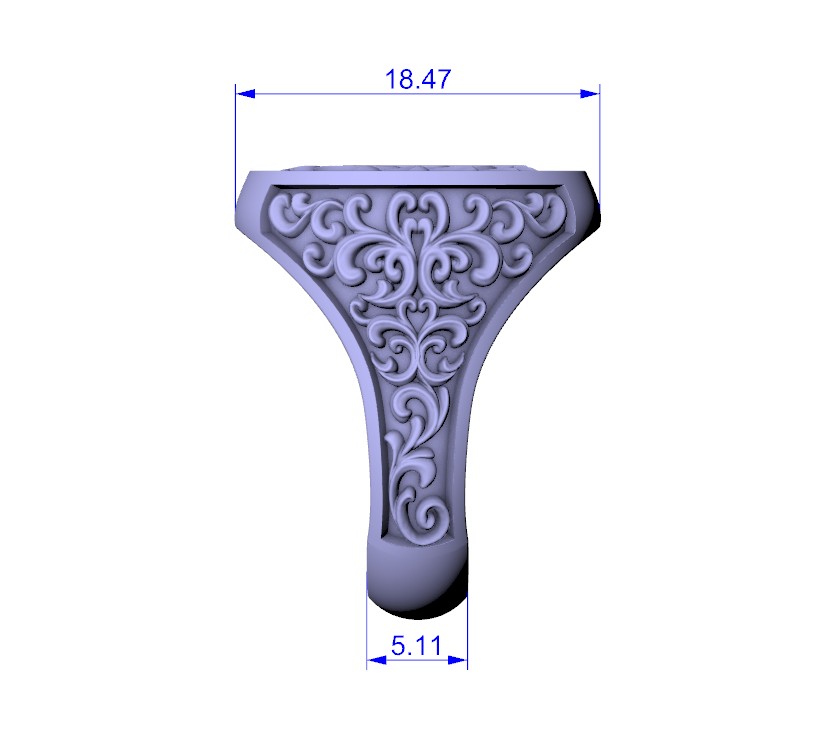 Baroque Acanthus Scrollwork Signet Ring — view 7