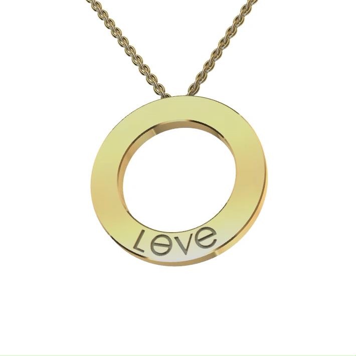 Screw Motif Pave Gemstone Circle of Life Pendant — view 2