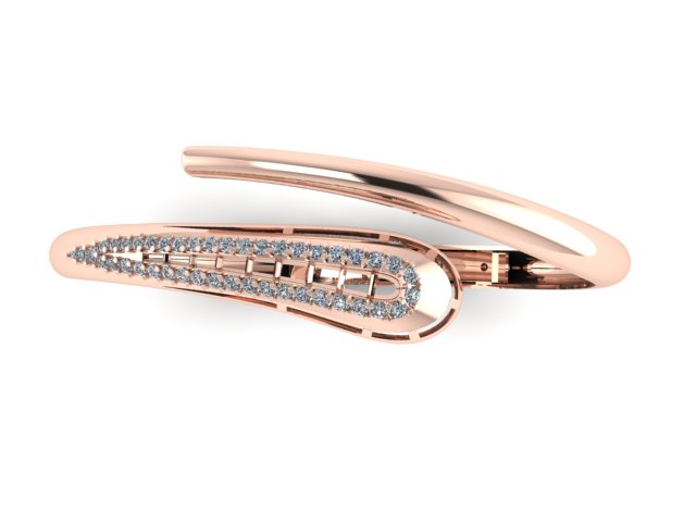 Luxury Diamond Bangle Bracelet 3D Model Pave Set Open Cuff — view 6