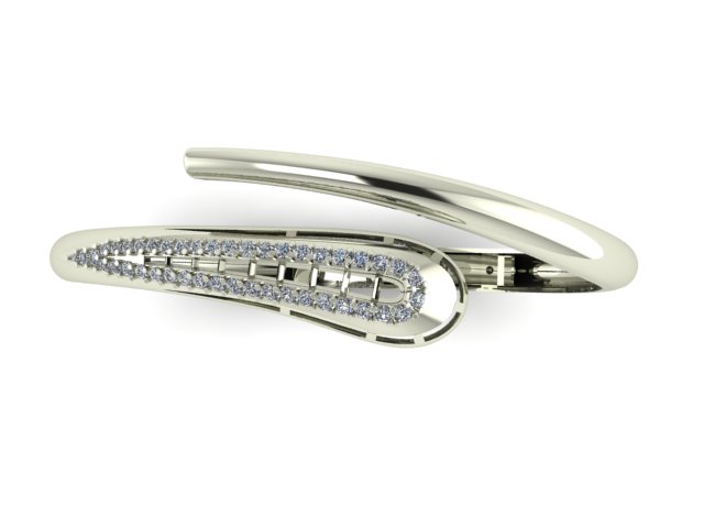 Luxury Diamond Bangle Bracelet 3D Model Pave Set Open Cuff — view 5