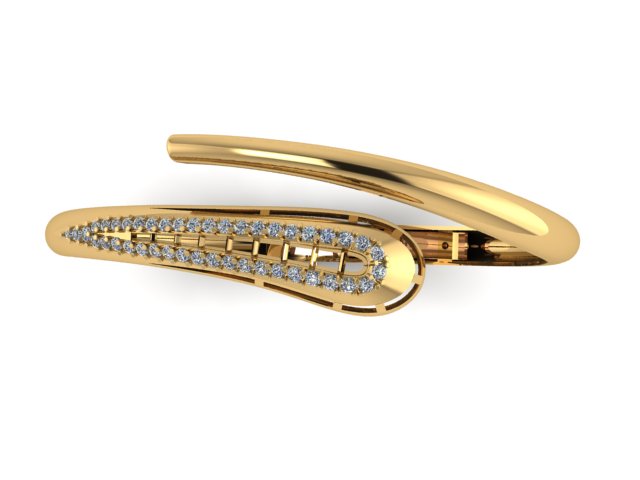 Luxury Diamond Bangle Bracelet 3D Model Pave Set Open Cuff — view 4