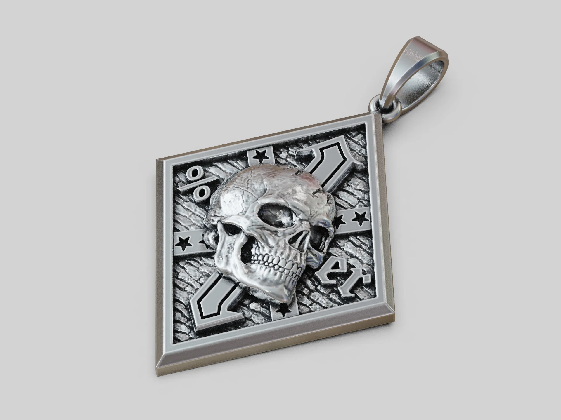 One Percenter Biker Skull Pendant — view 5