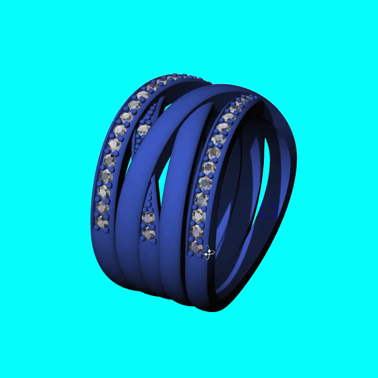 Woven Criss-Cross Multi-Band Channel-Set Ring — view 7
