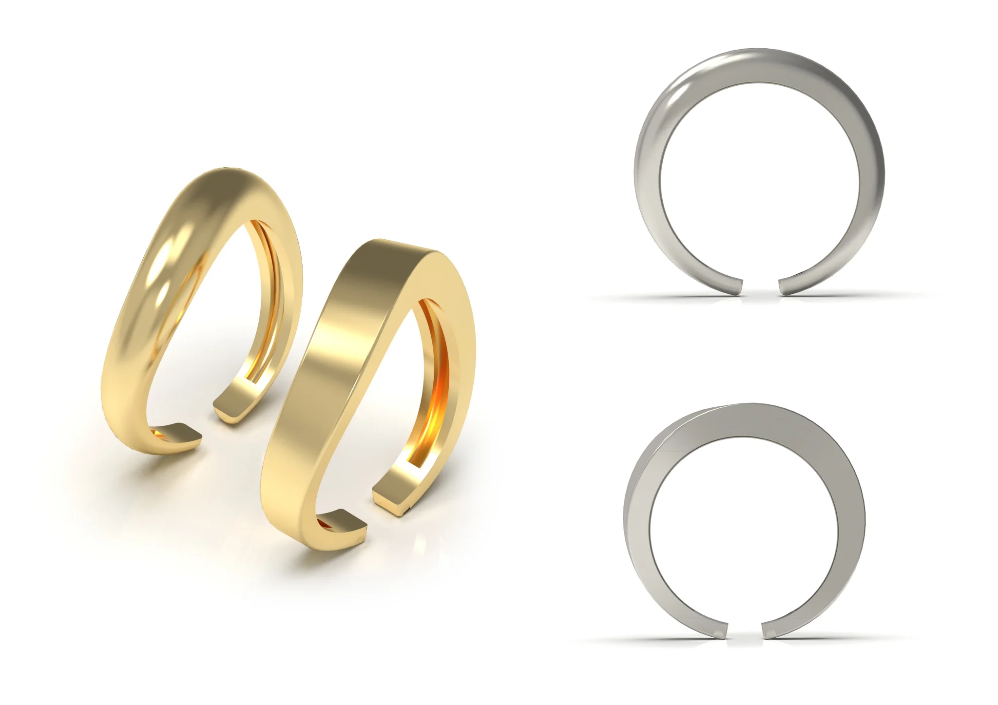 Gold Ring Plain Adjustable Free Size 3D Print — view 2