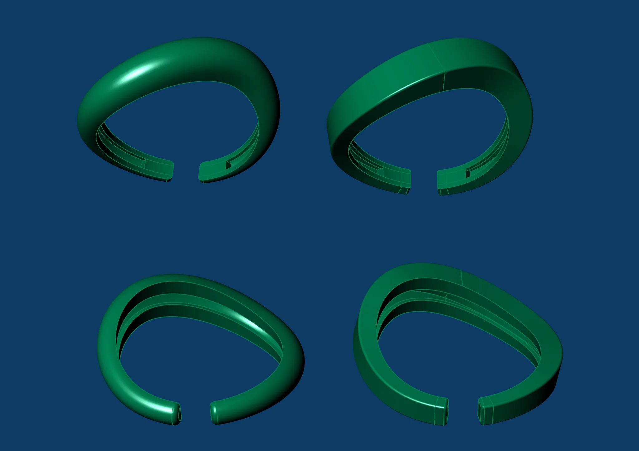 Gold Ring Plain Adjustable Free Size 3D Print — view 5