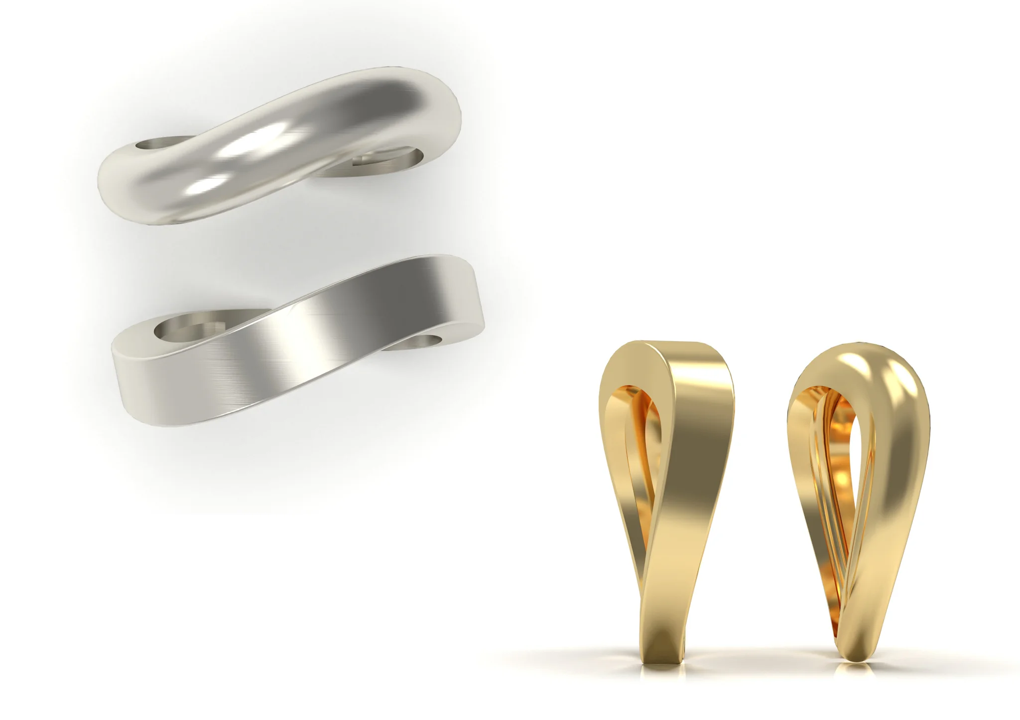 Gold Ring Plain Adjustable Free Size 3D Print — view 3