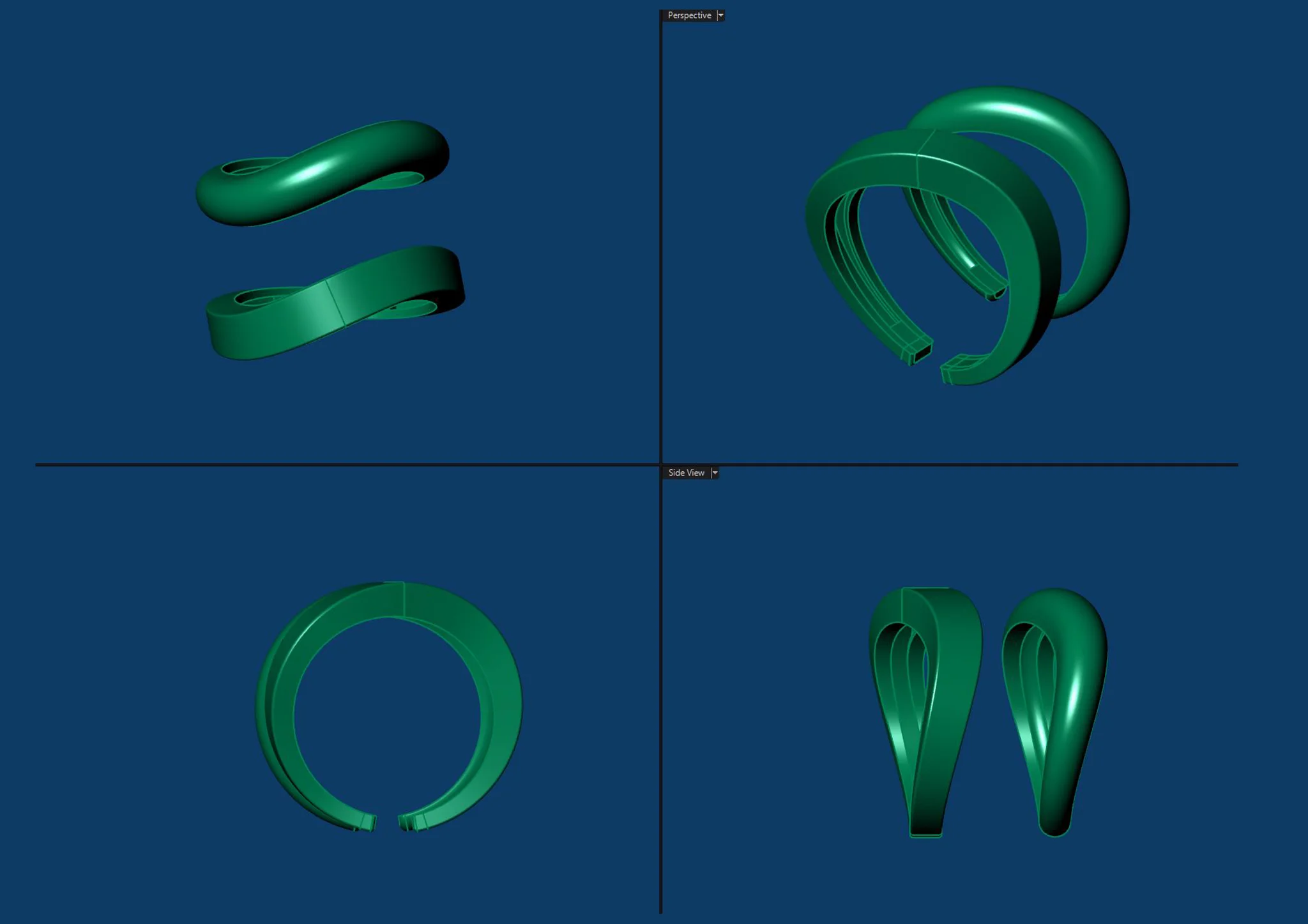 Gold Ring Plain Adjustable Free Size 3D Print — view 4