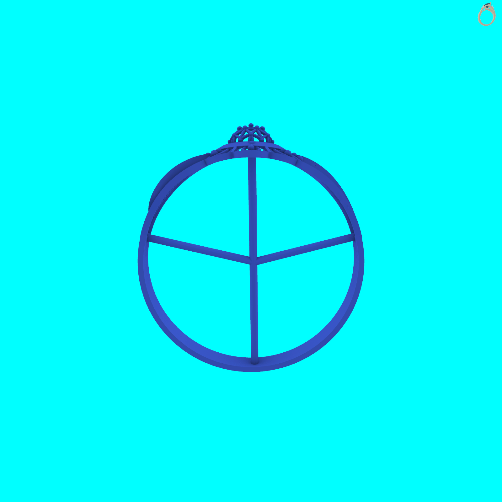 Geodesic Dome Grid Openwork Ring — view 3