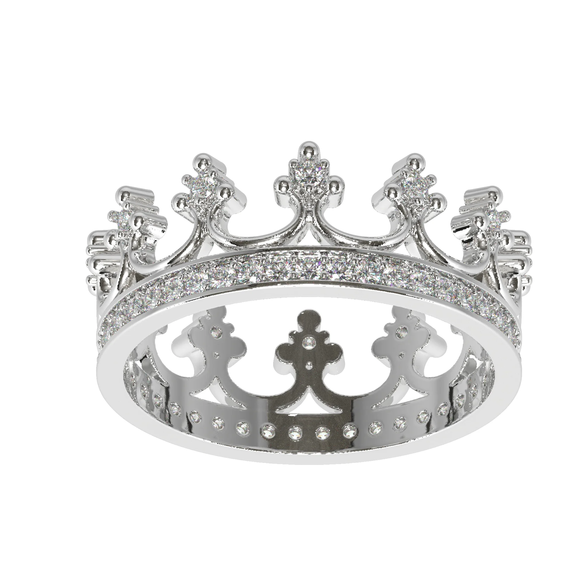 Crown Ring with Diamond Settings — view 8